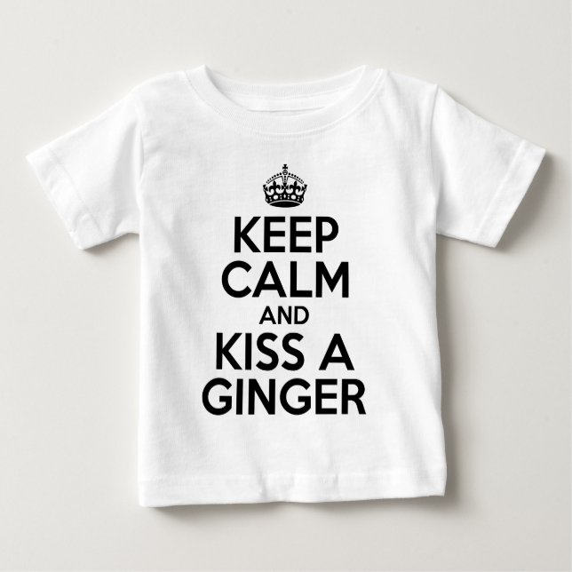 Camiseta Para Bebê Fique calmo e beije um Ginger (Frente)
