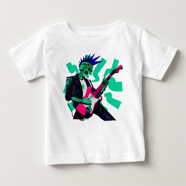 Camiseta Para Bebê Fique elétrico (Frente)