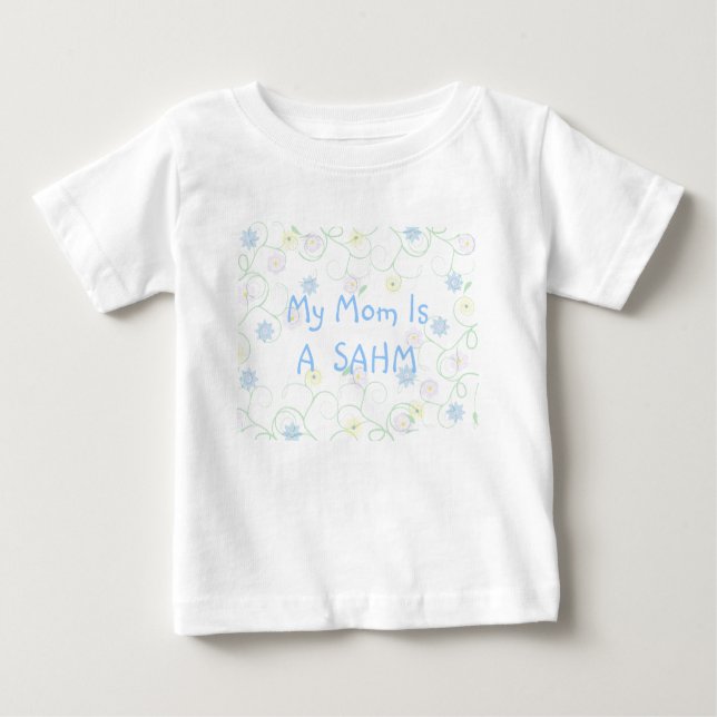 Camiseta Para Bebê Fique em casa mãe SAHM (Frente)