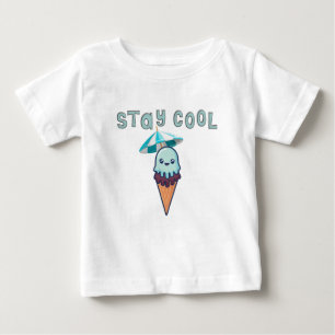 Camiseta Para Bebê Fique Legal Sorvete Kawaii