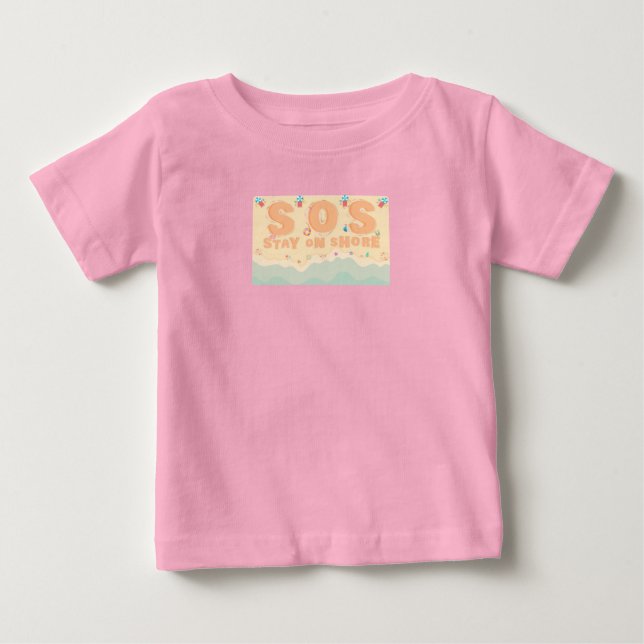 Camiseta Para Bebê Fique na praia (Frente)