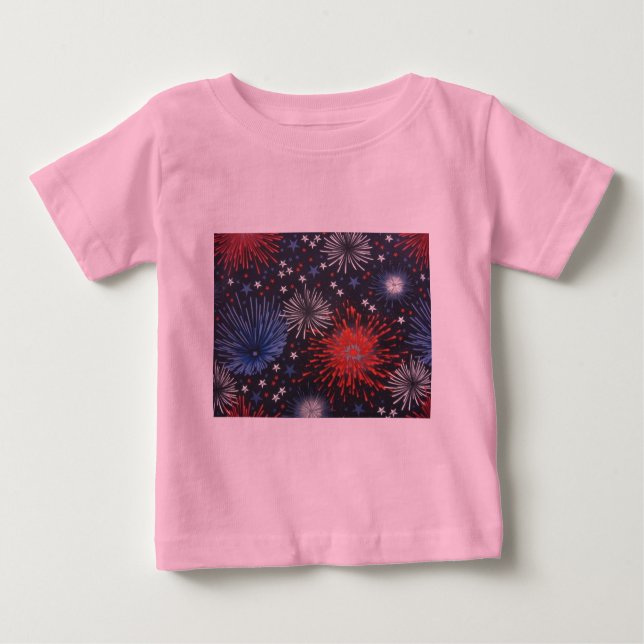 Camiseta Para Bebê Fireworks (Frente)