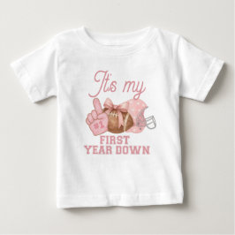 Camiseta Para Bebê FIRST year down, Football Birthday, ONE