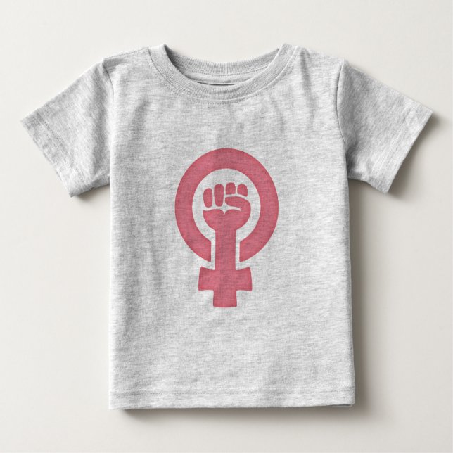 Camiseta Para Bebê Fist Feminista (Frente)