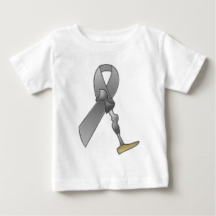 Camiseta Para Bebê Fita da consciência do amputado