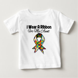 Camiseta Para Bebê Fita do autismo para minha tia