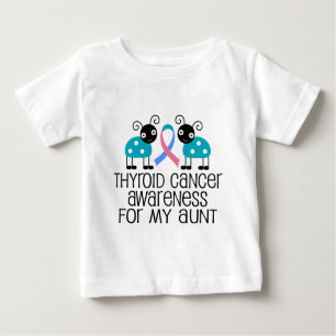 Camiseta Para Bebê Fita do cancer de tiróide para minha tia