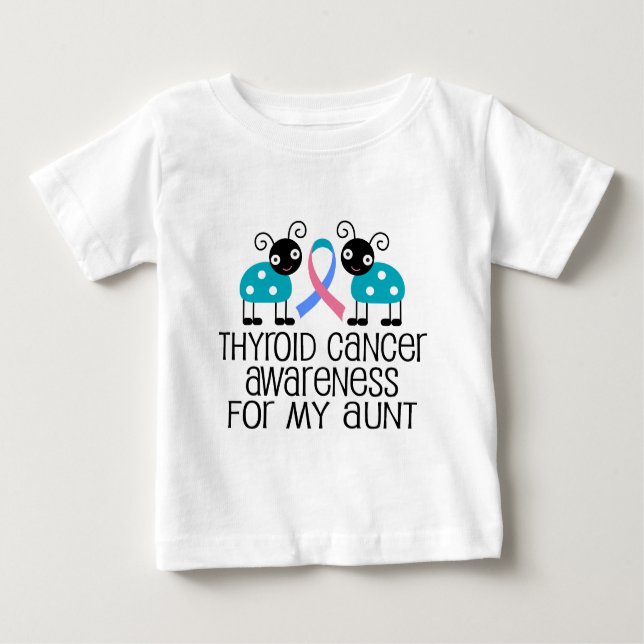 Camiseta Para Bebê Fita do cancer de tiróide para minha tia (Frente)