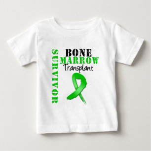 Camiseta Para Bebê Fita do sobrevivente da transplantação da medula