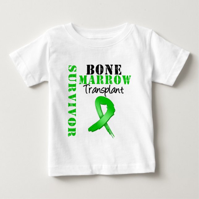 Camiseta Para Bebê Fita do sobrevivente da transplantação da medula (Frente)