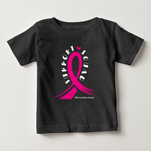 Camiseta Para Bebê Fita Rosa apoio ao cancer de mama (Frente)
