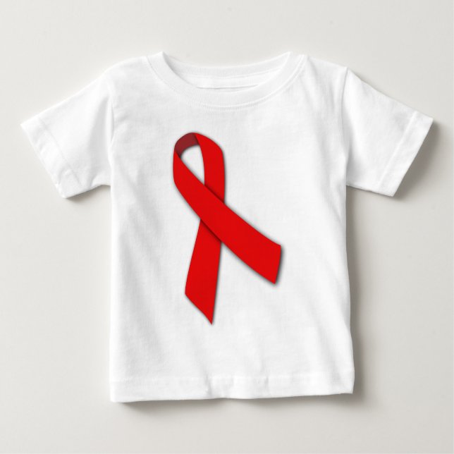 Camiseta Para Bebê Fita vermelha da solidariedade das pessoas que (Frente)