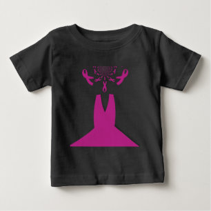 Camiseta Para Bebê Fitas cor-de-rosa Sensibilização do Cancer de Arte