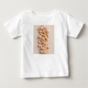 Camiseta Para Bebê Fitas de Argila Macias Entrelaçadas Verticais Abst