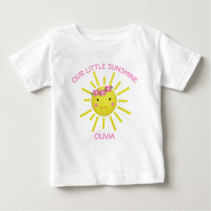 Camiseta Para Bebê Fixe Nosso Pequeno Aniversário Brilhante