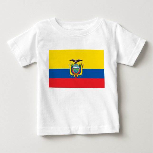 Camiseta Para Bebê Flag of Ecuador (Frente)