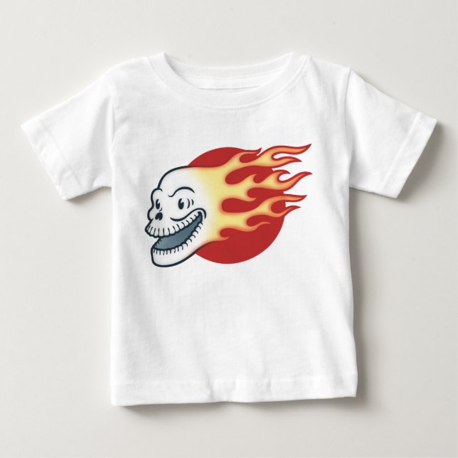 Camiseta Para Bebê Flameskull - retro (Frente)