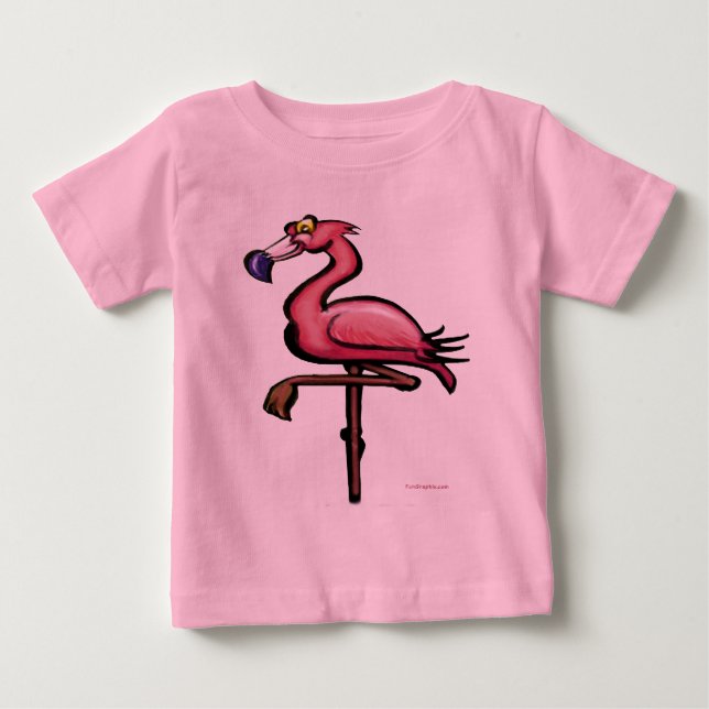 Camiseta Para Bebê Flamingo (Frente)