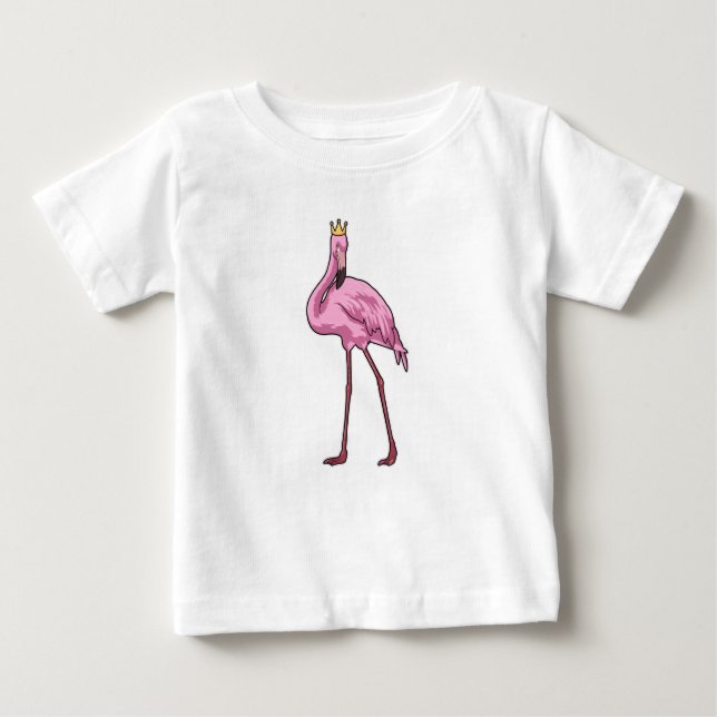 Camiseta Para Bebê Flamingo com Coroa (Frente)