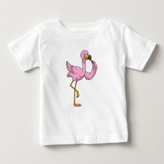 Camiseta Para Bebê Flamingo com Lipstick (Frente)