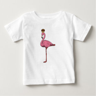 Camiseta Para Bebê Flamingo com Muffin