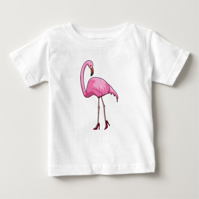 Camiseta Para Bebê Flamingo com salto alto (Frente)
