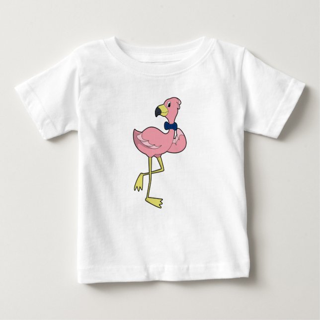 Camiseta Para Bebê Flamingo como cavalheiro com Tie (Frente)