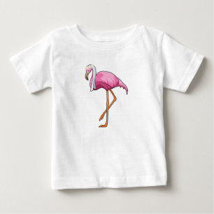 Camiseta Para Bebê Flamingo como Noiva com Véu