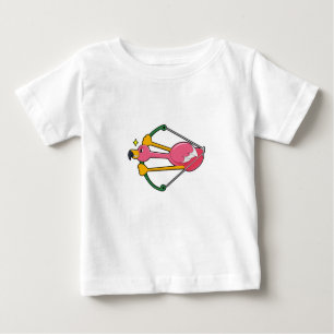 Camiseta Para Bebê Flamingo como Seta com Arco
