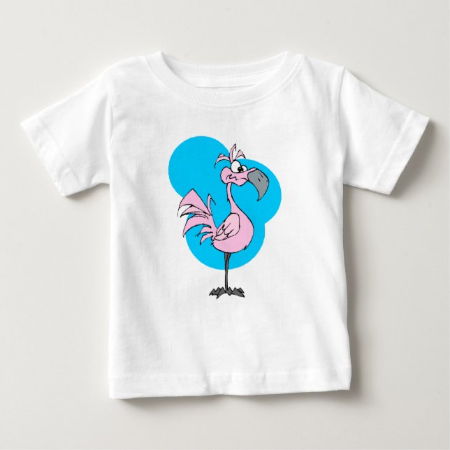 Camiseta Para Bebê Flamingo dos desenhos animados (Frente)