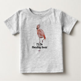 Camiseta Para Bebê Flamingo Em Breve