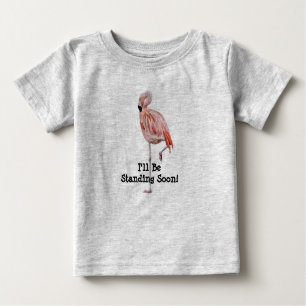 Camiseta Para Bebê Flamingo Em Breve