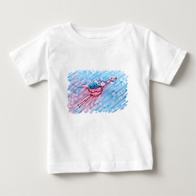 Camiseta Para Bebê Flamingo Hidratado (Frente)