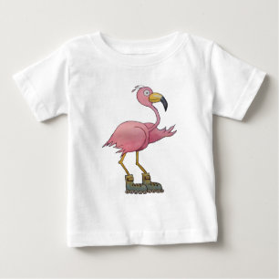 Camiseta Para Bebê Flamingo lunático do Blading do rolo da patinagem