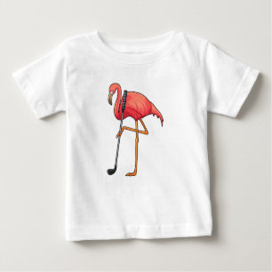 Camiseta Para Bebê Flamingo no Golf, clube de golfe