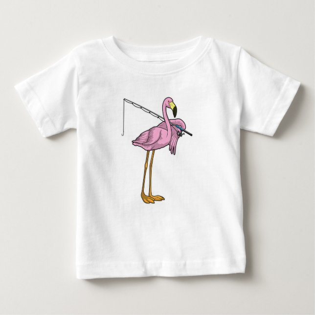 Camiseta Para Bebê Flamingo - Pesca do Peixe-Vara (Frente)