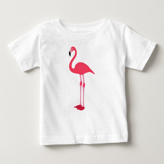 Camiseta Para Bebê Flamingo recortar (Frente)