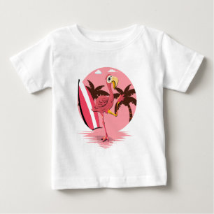 Camiseta Para Bebê Flamingo Summer Pink 80s - Retro Vintage