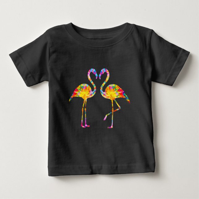 CAMISETA PARA BEBÊ FLAMINGO TINTURA EM CAMADAS (Frente)
