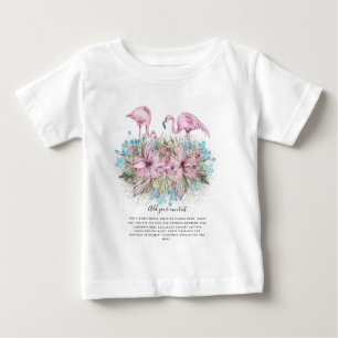 Camiseta Para Bebê FLAMINGOS Personalizados