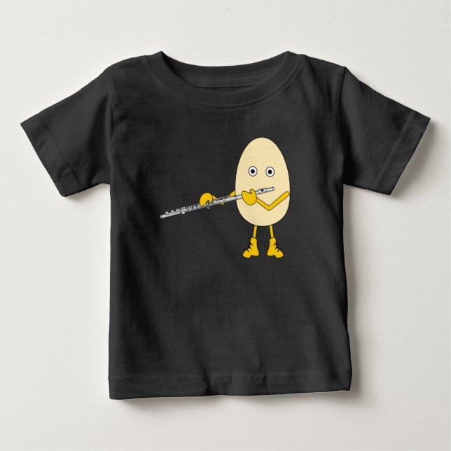 Camiseta Para Bebê Flauta Brincando De Ovo (Frente)