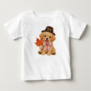 Camiseta Para Bebê Fleece de Cachorrinho Golden Retriever em Aquarela