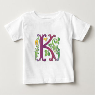 Camiseta Para Bebê Fleur-de-lis K Monograma