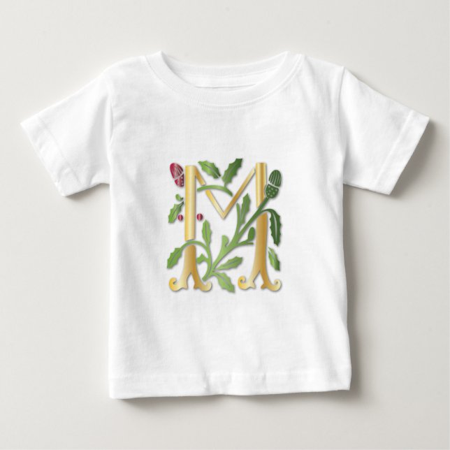 Camiseta Para Bebê Fleur-de-lis M Monograma (Frente)