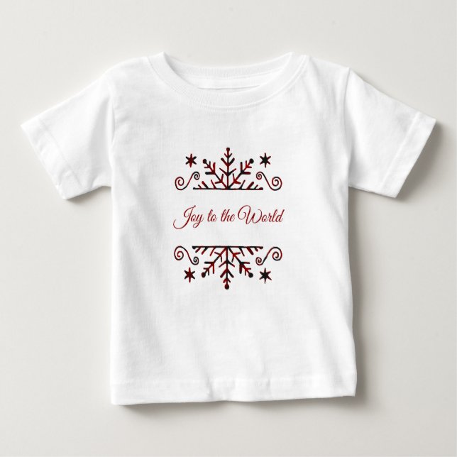 Camiseta Para Bebê Floco de neve xadrez (Frente)