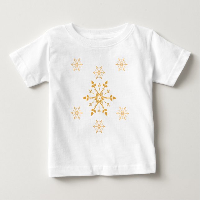 Camiseta Para Bebê Flocos de neve Baby Fine Jersey (Frente)