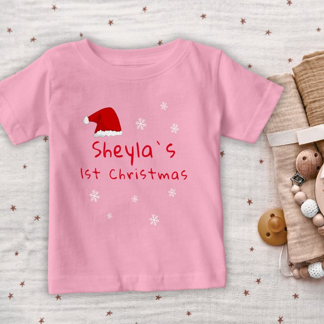 Camiseta Para Bebê Flocos de neve do Papai Noel de Natal (Criador carregado)