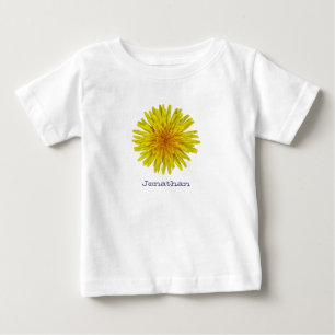 Camiseta Para Bebê Flor amarela ensolarada do dente-de-leão do verã