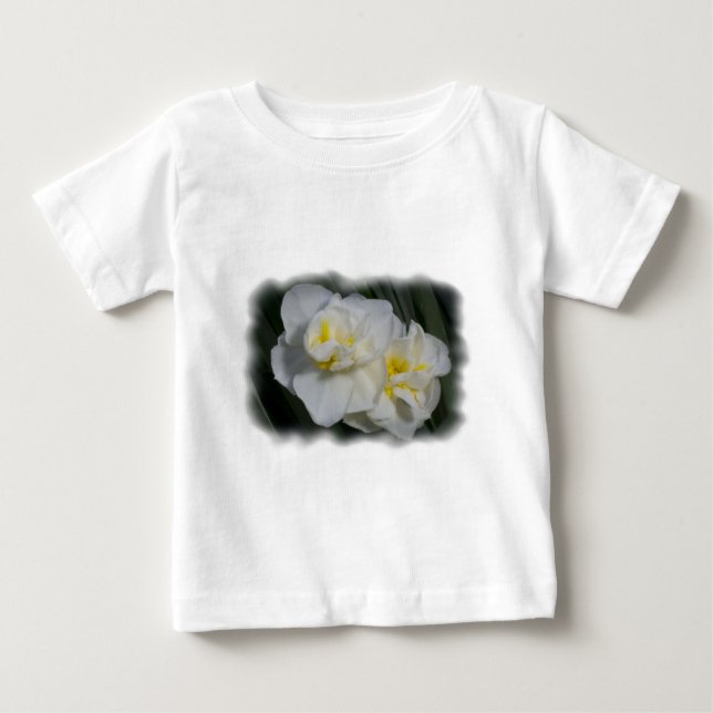 Camiseta Para Bebê Flor branca (Frente)