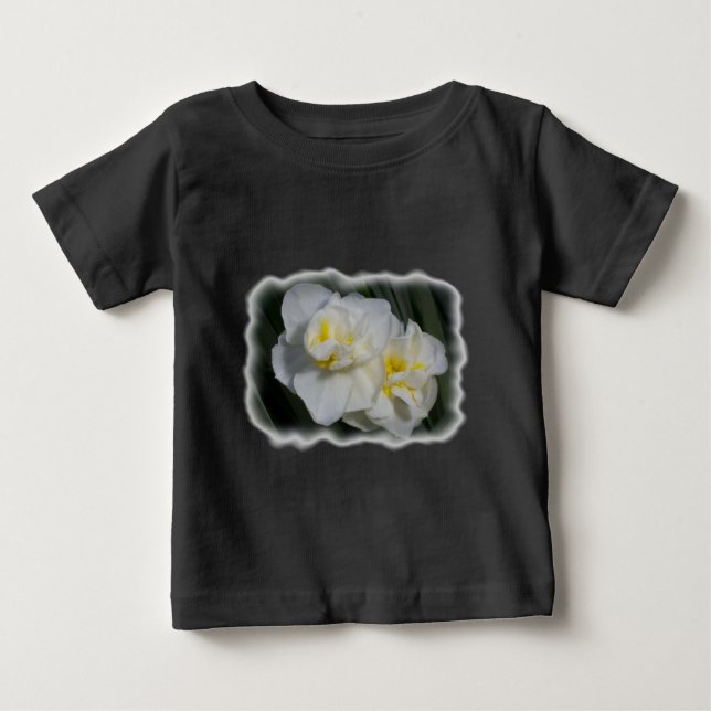 Camiseta Para Bebê Flor branca (Frente)